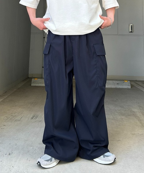 3色 カーゴパンツ オーバーサイズ ラインワイドカーゴパンツ ワイドカーゴパンツ【大きいサイズ】 通販【ニッセン】
