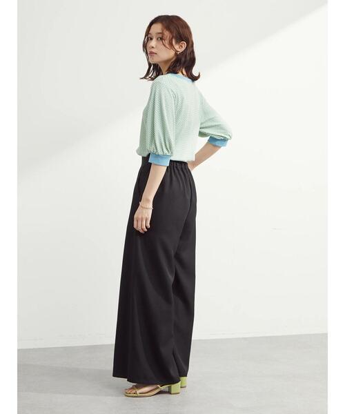 Sugar spoon（シュガースプーン）の「・SUGAR SPOON ギンガムパフTシャツ（Tシャツ/カットソー・レディース・ブラック/ピンク/イエロー・FREE）」の19枚目の写真