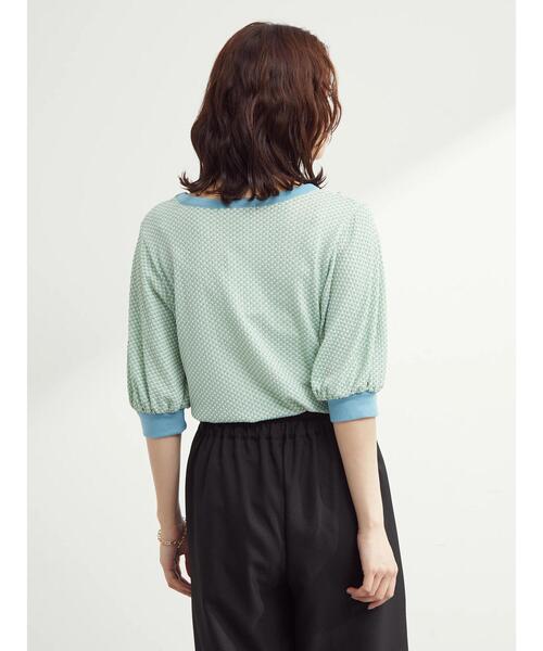 Sugar spoon（シュガースプーン）の「・SUGAR SPOON ギンガムパフTシャツ（Tシャツ/カットソー・レディース・ブラック/ピンク/イエロー・FREE）」の15枚目の写真