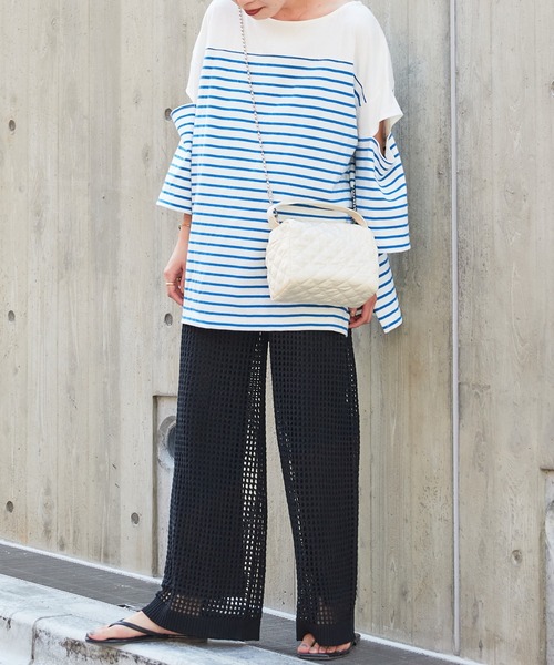 CIAOPANIC TYPY（チャオパニックティピー）の「【新色追加】テープヤーンメッシュ編みニットパンツ（その他パンツ・レディース・ブラック/ピンク/アイボリー/ブラウン・ONE SIZE）」の21枚目の写真