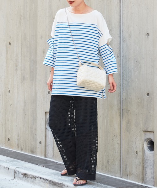 CIAOPANIC TYPY（チャオパニックティピー）の「【新色追加】テープヤーンメッシュ編みニットパンツ（その他パンツ・レディース・ブラック/ピンク/アイボリー/ブラウン・ONE SIZE）」の11枚目の写真