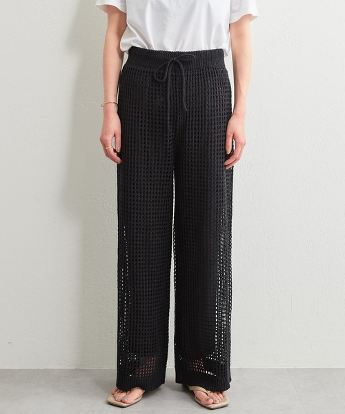 CIAOPANIC TYPY（チャオパニックティピー）の「【新色追加】テープヤーンメッシュ編みニットパンツ（その他パンツ・レディース・ブラック/ピンク/アイボリー/ブラウン・ONE SIZE）」の13枚目の写真