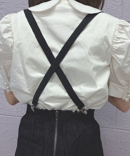 Swankiss(スワンキス)の「JF strap bijou S/K(スカート・レディース・サックスブルー/ホワイト/ブラック・FREE)」の7枚目の写真