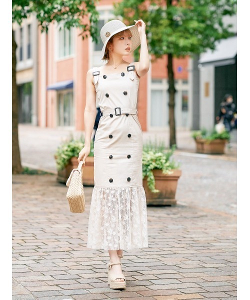 セール ワンピース ドレス Darich ダーリッチ のファッション レースコンビトレンチワンピース ワンピース アウトレット 海外の