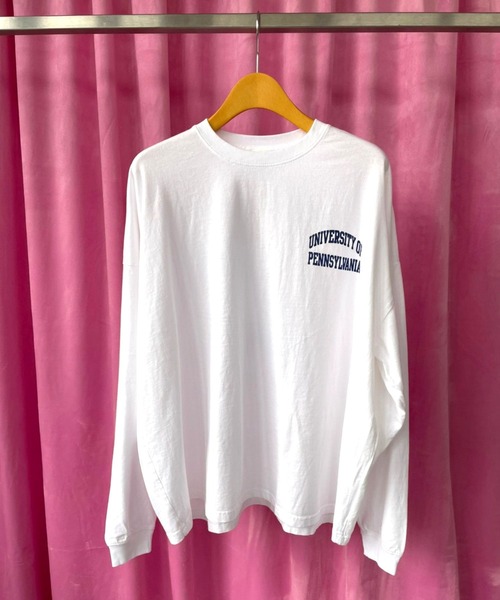 ＪＵＧＬＡＮＳ（ユグランス）の「☆ 【GOOD ROCK SPEED/グッドロックスピード】COLLEGE TEE（Tシャツ/カットソー・レディース・ベージュ/ブラック/ホワイト・FREE）」の2枚目の写真