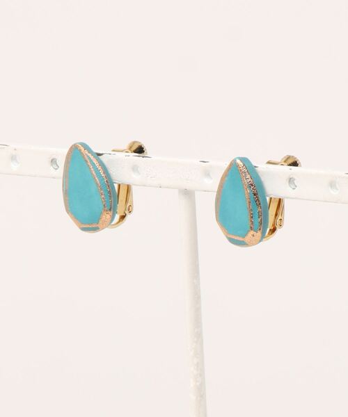 tone(トーン)の「【irodori】jewel cut earring (pairshapeトルコ青)(イヤリング・レディース・ブルー系その他・FREE)」の1枚目の写真