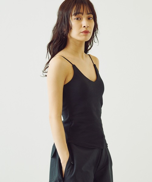 Omekashi（オメカシ）の「【earthy_】オーガニックコットンカップ付きキャミソール（キャミソール・レディース・オフホワイト/ブラック/ブラウン/オレンジ・S/M）」の9枚目の写真