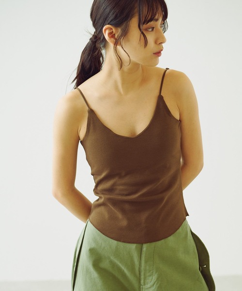 Omekashi（オメカシ）の「【earthy_】オーガニックコットンカップ付きキャミソール（キャミソール・レディース・オフホワイト/ブラック/ブラウン/オレンジ・S/M）」の22枚目の写真