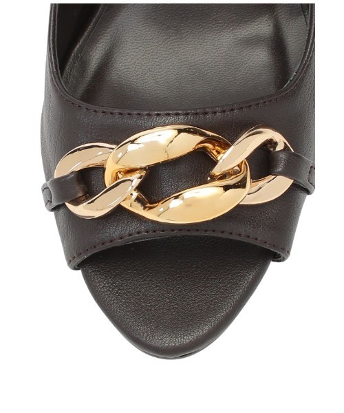 anuans（アニュアンス）の「チェーンモチーフオープントゥパンプス（パンプス・レディース・ブラウン/アイボリー・MEDIUM/LARGE/SMALL）」の11枚目の写真