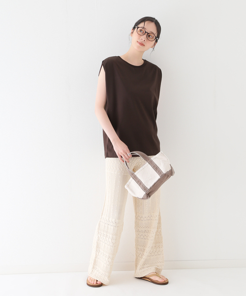 JOURNAL STANDARD relume(ジャーナルスタンダード レリューム)の「汗染み防止フレンチスリーブTEE(Tシャツ/カットソー・レディース・オレンジ/ブラウン/ブラック/ホワイト/チャコールグレー・FREE)」の8枚目の写真