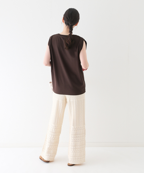 JOURNAL STANDARD relume(ジャーナルスタンダード レリューム)の「汗染み防止フレンチスリーブTEE(Tシャツ/カットソー・レディース・オレンジ/ブラウン/ブラック/ホワイト/チャコールグレー・FREE)」の9枚目の写真