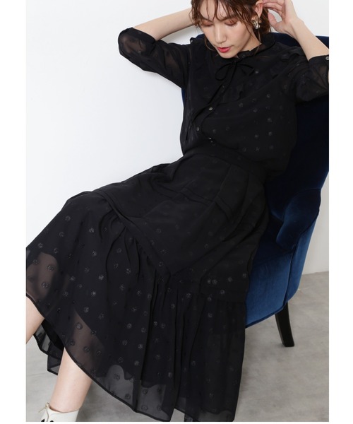 JILL STUART(ジルスチュアート)の「◆ミラシャインドットスカート(スカート・レディース・ブラック/ピンク・2/0)」の2枚目の写真