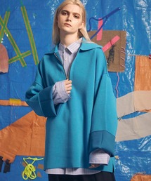 MAISON SPECIAL | 《ユニセックスアイテム》ダブルフェイスハーフジッププライムオーバーニットポロシャツ【MAISON SPECIAL/メゾンスペシャル】(ポロシャツ)