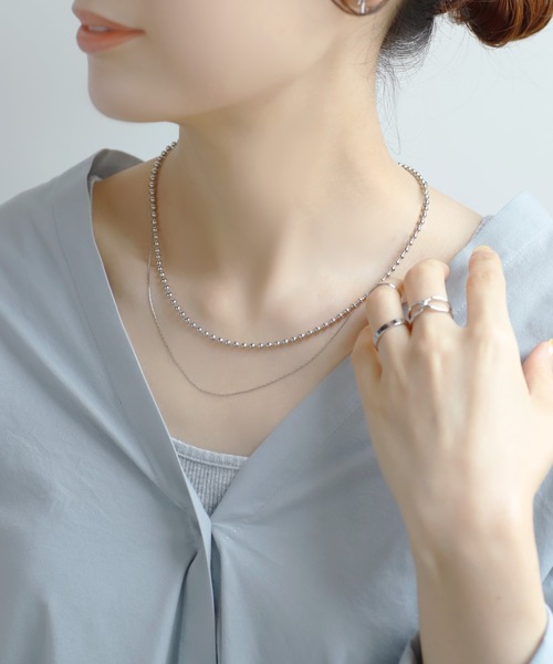 ANEMONE（アネモネ）の「2WAYボールチェーンネックレス（ネックレス・レディース・シルバー/ゴールド・FREE）」の2枚目の写真