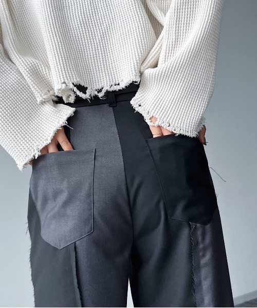 PAGEBOY(ページボーイ)の「CORE / カットオフラインコンビパンツ(その他パンツ・レディース・ブラック/グレー・S/M)」の3枚目の写真