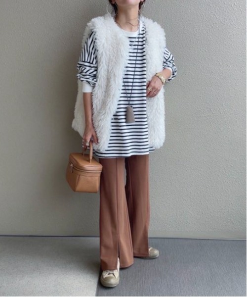 feepur by saya（フェピュールバイサヤ）の「【XSサイズあり】セミフレアストレッチスラックス（スラックス・レディース・ブラック/ベージュ/ブラウン/オレンジ/グリーン・MEDIUM/X-SMALL）」の10枚目の写真