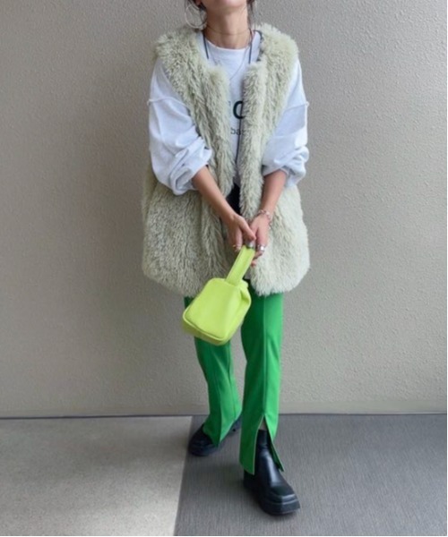 feepur by saya（フェピュールバイサヤ）の「【XSサイズあり】セミフレアストレッチスラックス（スラックス・レディース・ブラック/ベージュ/ブラウン/オレンジ/グリーン・MEDIUM/X-SMALL）」の12枚目の写真