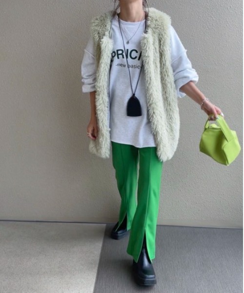 feepur by saya（フェピュールバイサヤ）の「【XSサイズあり】セミフレアストレッチスラックス（スラックス・レディース・ブラック/ベージュ/ブラウン/オレンジ/グリーン・MEDIUM/X-SMALL）」の14枚目の写真