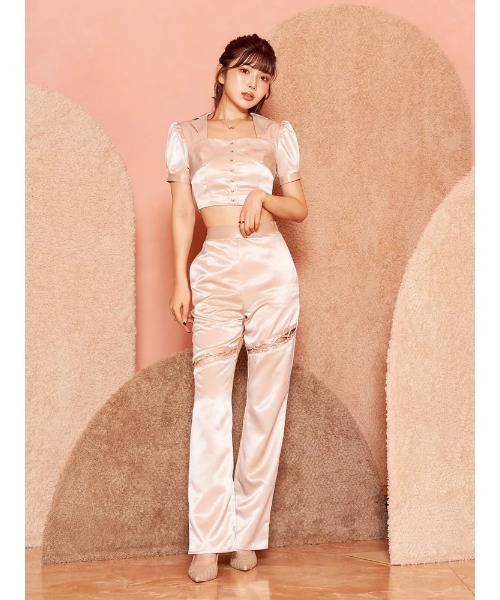 Darich（ダーリッチ）の「ジャケットモチーフコルセットトップス（Tシャツ/カットソー・レディース・ベージュ/ブラック/パープル・FREE）」の16枚目の写真