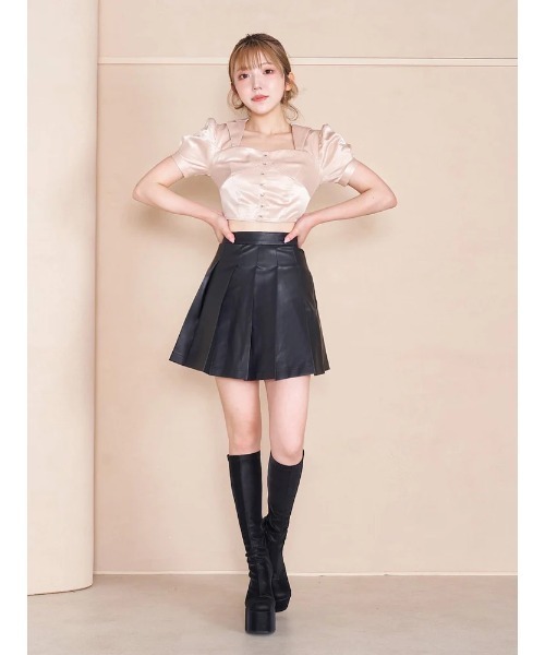Darich（ダーリッチ）の「ジャケットモチーフコルセットトップス（Tシャツ/カットソー・レディース・ベージュ/ブラック/パープル・FREE）」の4枚目の写真