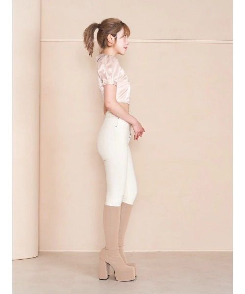 Darich（ダーリッチ）の「ジャケットモチーフコルセットトップス（Tシャツ/カットソー・レディース・ベージュ/ブラック/パープル・FREE）」の8枚目の写真