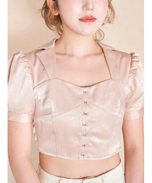 Darich（ダーリッチ）の「ジャケットモチーフコルセットトップス（Tシャツ/カットソー・レディース・ベージュ/ブラック/パープル・FREE）」の10枚目の写真