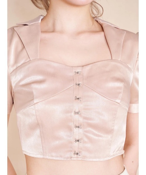 Darich（ダーリッチ）の「ジャケットモチーフコルセットトップス（Tシャツ/カットソー・レディース・ベージュ/ブラック/パープル・FREE）」の11枚目の写真