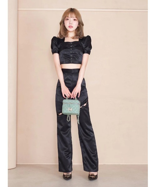 Darich（ダーリッチ）の「ジャケットモチーフコルセットトップス（Tシャツ/カットソー・レディース・ベージュ/ブラック/パープル・FREE）」の5枚目の写真