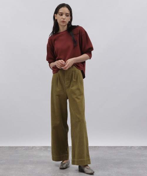 LAKOLE（ラコレ）の「11Wコーデュロイタックワイドパンツ[セットアップ対応] / 158269（その他パンツ・レディース・ダークブラウン/カーキ/オレンジ系その他/グレイッシュベージュ・SMALL/MEDIUM）」の9枚目の写真