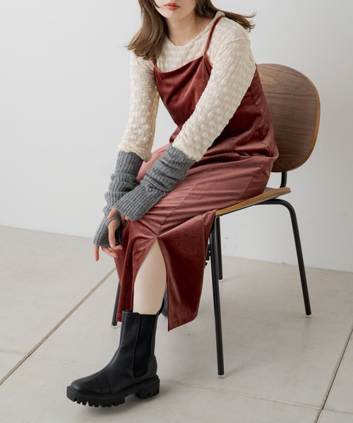 Kastane(カスタネ)の「【新色追加】リブニットアームカバー(アームカバー・レディース・ホワイト/サックスブルー/イエロー/アイボリー/グレー/ピンク/ブラウン系その他・FREE)」の15枚目の写真