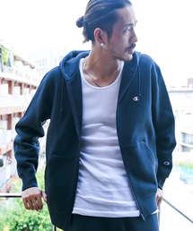 Champion（チャンピオン）の「【CHAMPION/チャンピオン】裏起毛　ワンポイントブランドロゴ刺繍　フルジップパーカー フルジップフーディー　サスティナブル素材（パーカー・メンズ）」