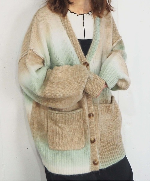 tiptop（ティップトップ）の「グラデーションBIGカーディガン（カーディガン/ボレロ・レディース・ブラウン/ピンク/グリーン/ライトグレー・FREE）」の18枚目の写真