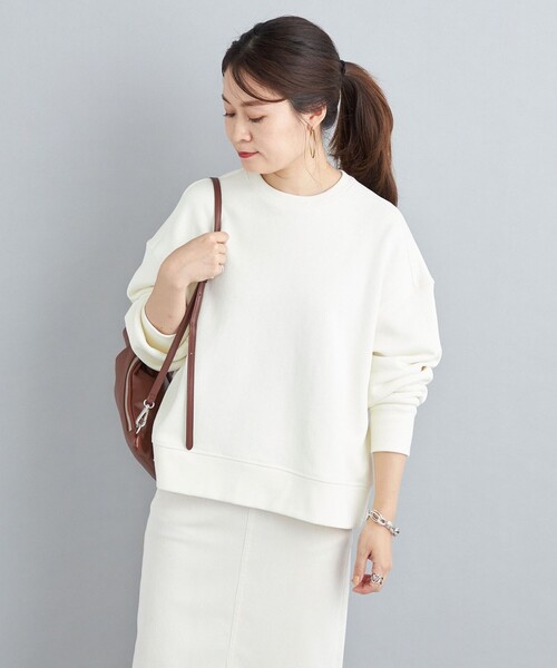 SHIPS（シップス）の「裏毛クルーネックプルオーバー（スウェット・レディース・ライトグレー/ブラック/パープル/オフホワイト・ONE SIZE）」の21枚目の写真