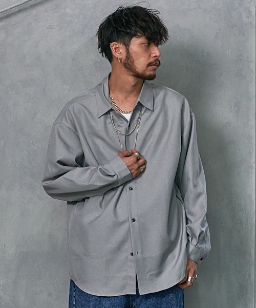 SILVER BULLET(シルバーバレット)の「『SILVER BULLET SELECT AP/シルバーバレットセレクト』国産バルーンスリーブチェーン付きシャツ(シャツ/ブラウス・メンズ・ブラック/ホワイト/グレー・M/L)」の3枚目の写真