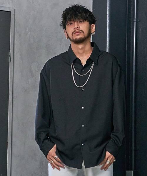 SILVER BULLET(シルバーバレット)の「『SILVER BULLET SELECT AP/シルバーバレットセレクト』国産バルーンスリーブチェーン付きシャツ(シャツ/ブラウス・メンズ・ブラック/ホワイト/グレー・M/L)」の1枚目の写真