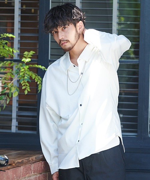 SILVER BULLET(シルバーバレット)の「『SILVER BULLET SELECT AP/シルバーバレットセレクト』国産バルーンスリーブチェーン付きシャツ(シャツ/ブラウス・メンズ・ブラック/ホワイト/グレー・M/L)」の5枚目の写真