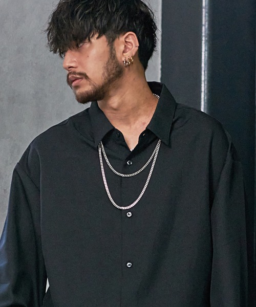 SILVER BULLET(シルバーバレット)の「『SILVER BULLET SELECT AP/シルバーバレットセレクト』国産バルーンスリーブチェーン付きシャツ(シャツ/ブラウス・メンズ・ブラック/ホワイト/グレー・M/L)」の13枚目の写真