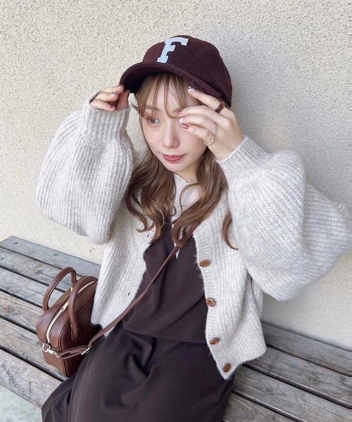 CORNERS(コーナーズ)の「ミックスニットボリュームスリーブショートカーディガン(カーディガン/ボレロ・レディース・アイボリー/モカ/スミクロ・M)」の21枚目の写真