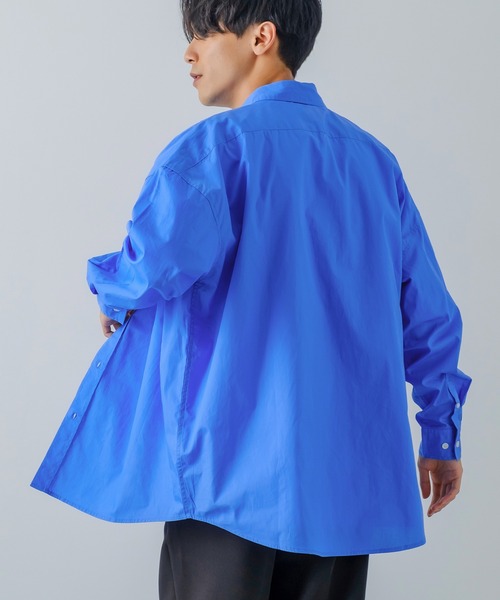 improves（インプローブス）の「【improves】ブロード レギュラーカラー オーバーサイズ 長袖シャツ（シャツ/ブラウス・メンズ・ホワイト/ブラック/ラベンダー/チャコール/サックスブルー/イエロー/ダークグリーン/スカイブルー・MEDIUM/LARGE/X-LARGE）」の13枚目の写真