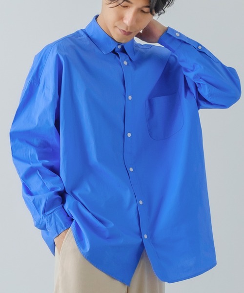 improves（インプローブス）の「【improves】ブロード レギュラーカラー オーバーサイズ 長袖シャツ（シャツ/ブラウス・メンズ・ホワイト/ブラック/ラベンダー/チャコール/サックスブルー/イエロー/ダークグリーン/スカイブルー・MEDIUM/LARGE/X-LARGE）」の14枚目の写真