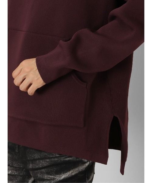 【セール】セマンティックデザイン エステルリブニット ルーズプルパーカー（パーカー）｜semantic design（セマンティックデザイン）