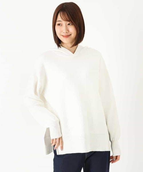 MK MICHEL KLEIN（エムケーミッシェルクラン）の「Wフェイスニットフーディー/洗える（パーカー・レディース・ホワイト/イエロー/ラベンダー・38）」の15枚目の写真