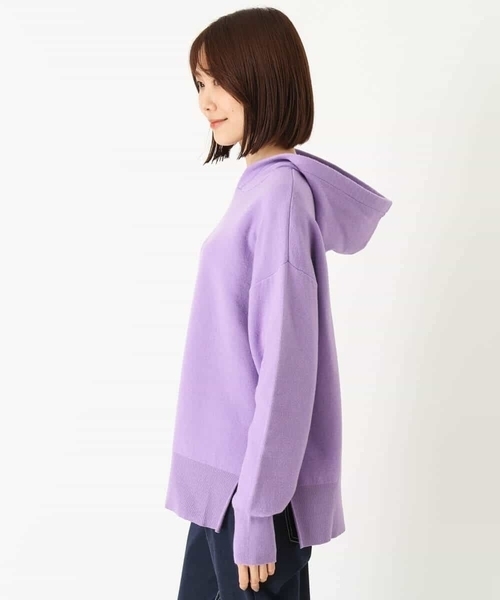 MK MICHEL KLEIN（エムケーミッシェルクラン）の「Wフェイスニットフーディー/洗える（パーカー・レディース・ホワイト/イエロー/ラベンダー・38）」の18枚目の写真