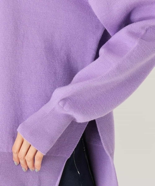 MK MICHEL KLEIN（エムケーミッシェルクラン）の「Wフェイスニットフーディー/洗える（パーカー・レディース・ホワイト/イエロー/ラベンダー・38）」の22枚目の写真