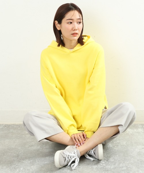 MK MICHEL KLEIN（エムケーミッシェルクラン）の「Wフェイスニットフーディー/洗える（パーカー・レディース・ホワイト/イエロー/ラベンダー・38）」の11枚目の写真