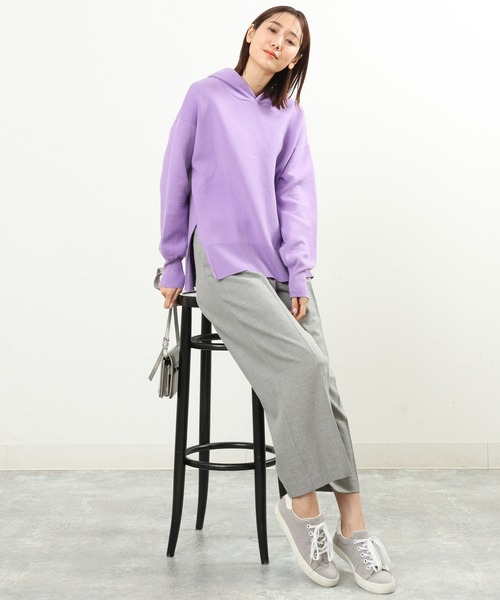 MK MICHEL KLEIN（エムケーミッシェルクラン）の「Wフェイスニットフーディー/洗える（パーカー・レディース・ホワイト/イエロー/ラベンダー・38）」の10枚目の写真