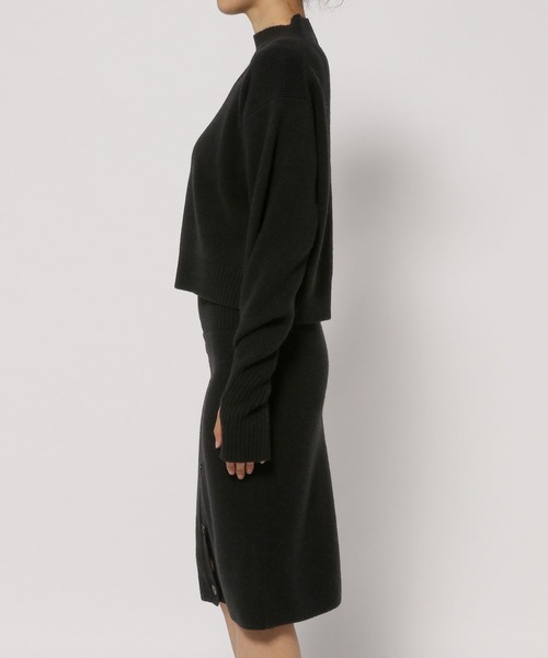 yuw（ユウ）の「モジュールニットワンピース　294801（ワンピース・レディース・ブラック/グレー・FREE）」の7枚目の写真