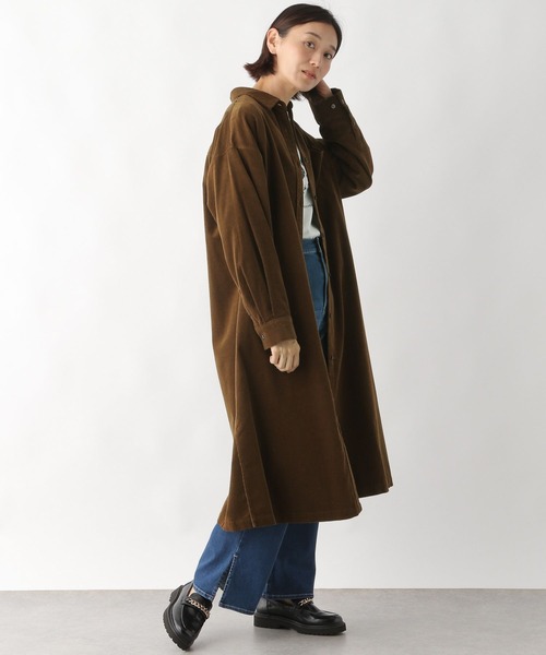 LEPSIM（レプシィム）の「コーデュロイロングシャツワンピース　162177（ワンピース・レディース・グレイッシュベージュ/ブルー/ブラウン・FREE）」の16枚目の写真