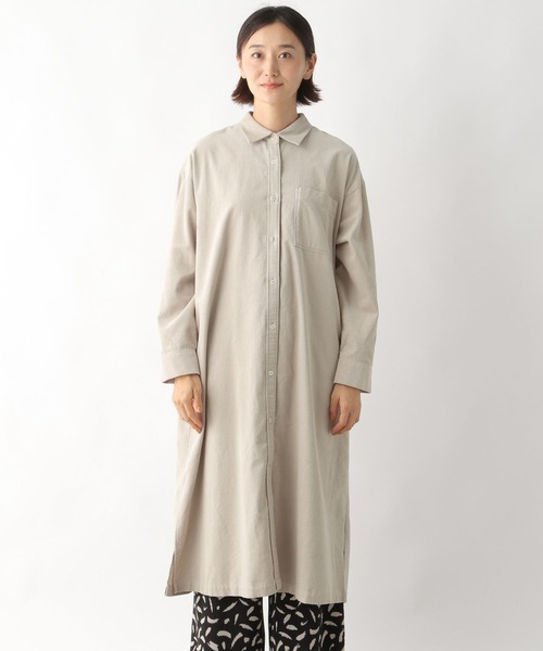 LEPSIM（レプシィム）の「コーデュロイロングシャツワンピース　162177（ワンピース・レディース・グレイッシュベージュ/ブルー/ブラウン・FREE）」の18枚目の写真