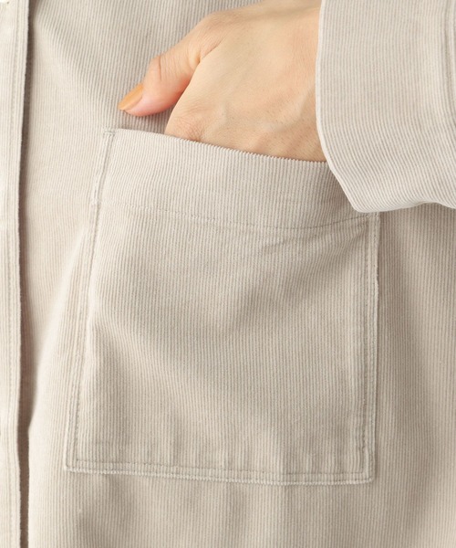 LEPSIM（レプシィム）の「コーデュロイロングシャツワンピース　162177（ワンピース・レディース・グレイッシュベージュ/ブルー/ブラウン・FREE）」の7枚目の写真